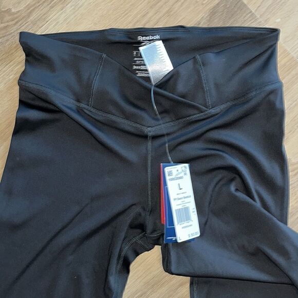 Women’s NEW REEBOK SPEEDWICK BLACK TALL WORK OUT LEGGINGS Jogger training pants - Picture 2 of 6